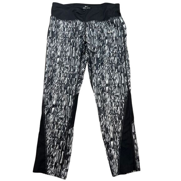 Nike Dri FIT Capri Leggings Small Athletic Abstract Print Yoga Workout Pants - Picture 3 of 14